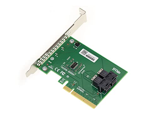 KALEA-INFORMATIQUE PCIe x8-Controller-Karte für 2 U.2 NVMe SSDs (U2 68Pin SFF-8639) mit Zwei SFF-8643-Ports. Modus Nur für Gabelung. von KALEA-INFORMATIQUE