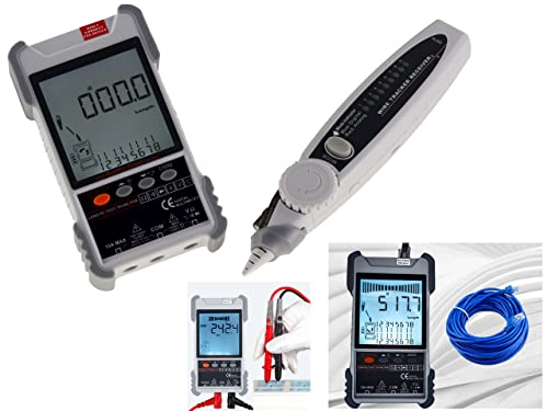 Professioneller digitaler LCD-Netzwerktester RJ45 RJ11 und Multimeter: Kartographie, Kontinuität, Länge, POE, Spannung, Markierung, Taschenlampe, Spannung AC DC, Temperatur, Dioden – VP618 von KALEA-INFORMATIQUE