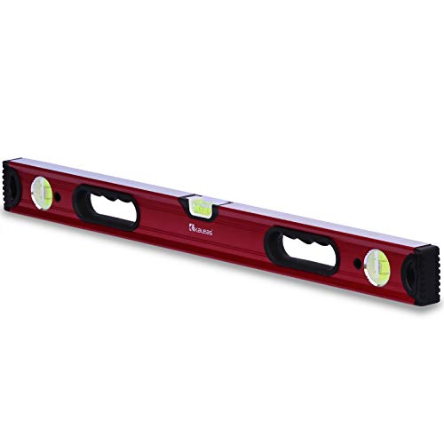 Kaleas Professional Wasserwaage mit 3-fach Präzisions Libellen 0.4mm/m, Handgriff, Aluminium Profil eloxiert, robuste Endkappen, rundum ablesbar (34192) (70cm) von KALEAS