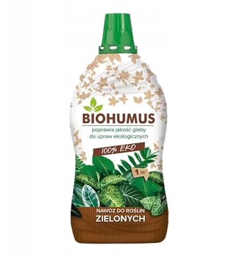 KALINOVA Dünger 1L - Flüssigdünger- Düngemittel für Monstera, Zamiokulkas, Yucca, Grünpflanzen, Zierpflanzen, Balkonpflanzen, Zimmerpflanzen - Biohumus - Bio von KALINOVA