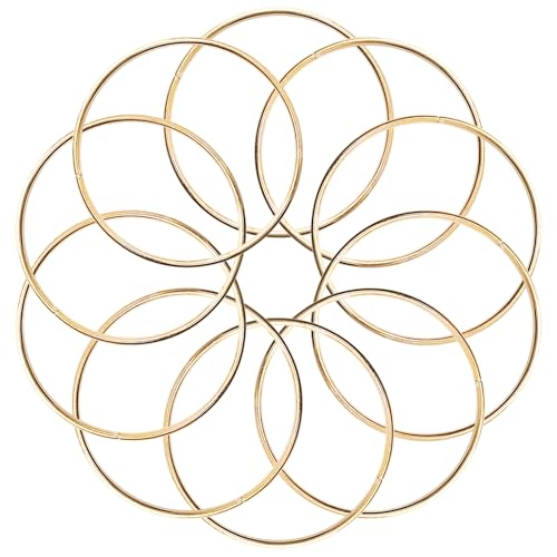 Metallringe zum Basteln 10 Stück 5cm Gold Metallringe Metall Ringe Deko für Traumfänger Ring, Makramee Ring, Wickeltechnik, Floristik,Hochzeitskranz,Hoops von KALIONE
