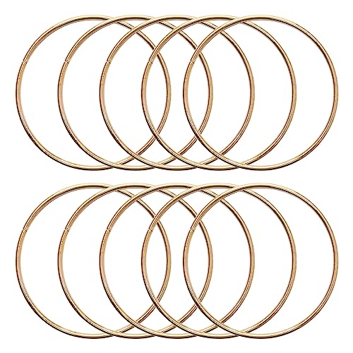 KALIONE 10 Stück 6,5 cm Metallringe zum Basteln Gold Creolen Blumen Makramee Reifen Ringe Traumfänger Ringe für DIY Handwerk Makramee Traumfänger Zubehör von KALIONE