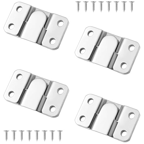 4 Paar ineinandergreifende Unterputz-Halterung, Edelstahl, Kopfteil-Wandhalterung, 56 x 30 mm, ineinandergreifende robuste Bilder-Aufhängehaken, Möbelverbinder 4 Paar ineinandergreifende Unterputz-Halterung, Edelstahl, Kopfteil-Wandhalterung, 56 x 30 mm, ineinandergreifende robuste Bilder-Aufhängehaken, Möbelverbinder von KALIONE