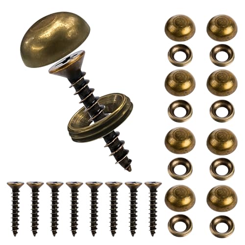 8 Stück Dekorative Messingschrauben mit Kappen, Selbstschneidende Schraube, Dekorative Abdeckung, Schranktüren und Fensterschrauben, Spiegelschrauben, Handgefertigtes Holz zur Möbelbefestigung (15 mm) von KALIONE