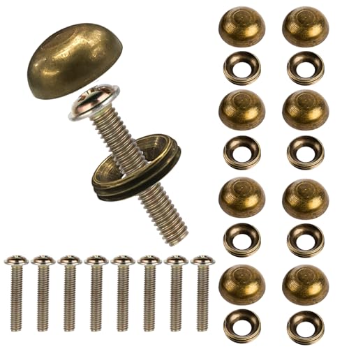 Dekorative Messingschrauben mit Kappen, 8 Stück Selbstschneidende Schraube, Dekorative Abdeckung, Schranktüren und Fensterschrauben, Spiegelschrauben, Handgefertigtes Holz zur Möbelbefestigung (15 mm) von KALIONE