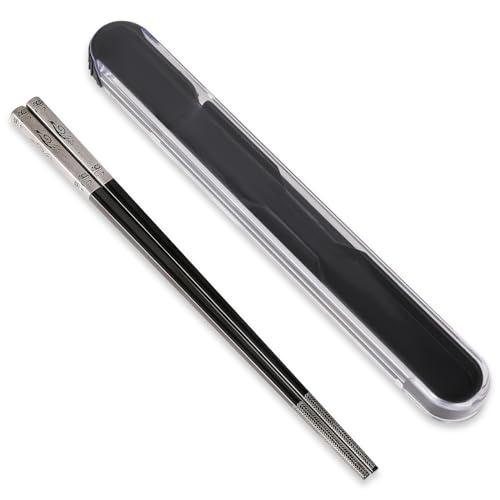 KALIONE 1 Paar Wiederverwendbare Metall-Essstäbchen, Reise-Edelstahl-Essstäbchen mit Etui, Lasergravierte Essstäbchen, tragbare Essstäbchen mit Phoenix-Muster und Pull-Design-Etui von KALIONE