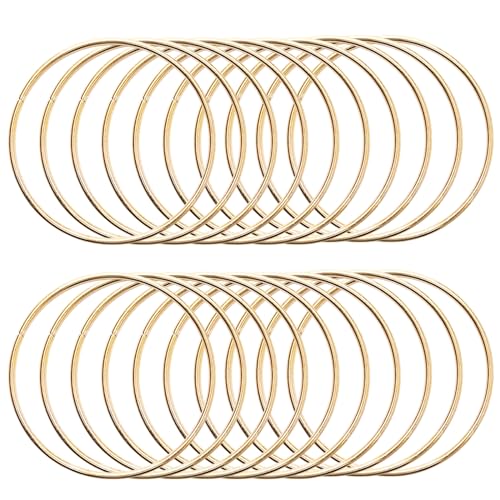KALIONE Metallringe zum Basteln 20 Stück 8cm Gold Metallringe Metall Ringe Deko für Traumfänger Ring, Makramee Ring, Wickeltechnik, Floristik,Hochzeitskranz,Hoops von KALIONE