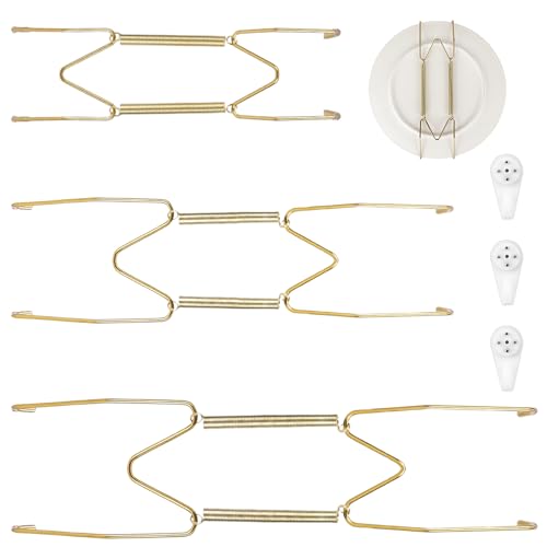 3er-Pack Telleraufhänger für Wände, Wandtelleraufhänger aus Edelstahl, 8"10"12" Tellerhalter zum Präsentieren an der Wand, goldene Teller-Wandaufhänger für 7,5-12,5 Große Dekorati 3er-Pack Telleraufhänger für Wände, Wandtelleraufhänger aus Edelstahl, 8"10"12" Tellerhalter zum Präsentieren an der Wand, goldene Teller-Wandaufhänger für 7,5-12,5 Große Dekorati von KALIONE