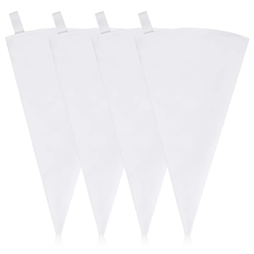 KALIONE 4 Stück Profi Spritzbeutel Baumwolle Spritzbeutel Sahne Spritzbeutel Wiederverwendbar, Torten Spritzbeutel für Kuchen Dekoration, Plätzchen, Cupcake (30 CM/12 Zoll) von KALIONE