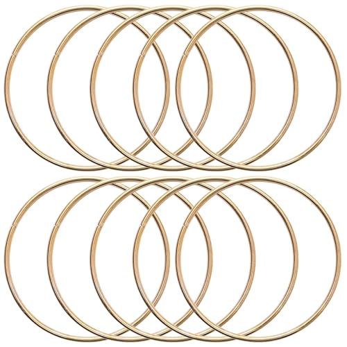 KALIONE Metallringe zum Basteln 10 Stück 20cm Gold Metallringe Metall Ringe Deko für Traumfänger Ring, Makramee Ring, Wickeltechnik, Floristik,Hochzeitskranz,Hoops von KALIONE