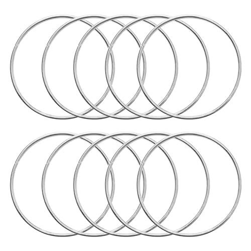 KALIONE Metallringe zum Basteln 10 Stück 8cm Silber Metallringe Metall Ringe Deko für Traumfänger Ring, Makramee Ring, Wickeltechnik, Floristik,Hochzeitskranz,Hoops von KALIONE