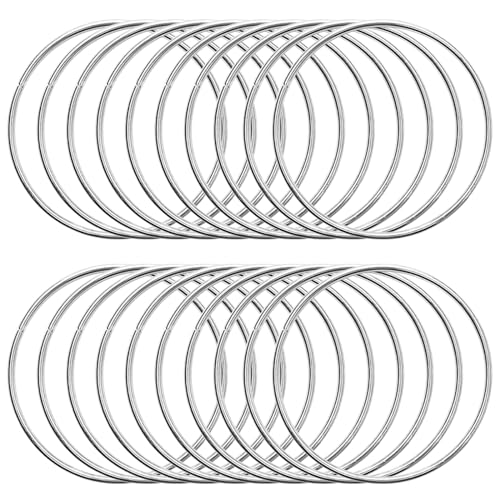 KALIONE Metallringe zum Basteln 20 Stück 10cm Silber Metallringe Metall Ringe Deko für Traumfänger Ring, Makramee Ring, Wickeltechnik, Floristik,Hochzeitskranz,Hoops von KALIONE