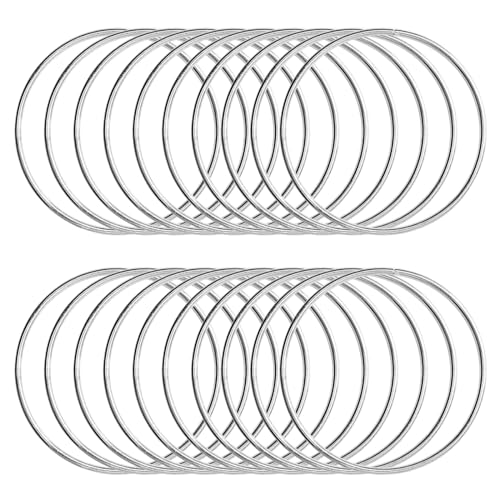 KALIONE Metallringe zum Basteln 20 Stück 8cm Silber Metallringe Metall Ringe Deko für Traumfänger Ring, Makramee Ring, Wickeltechnik, Floristik,Hochzeitskranz,Hoops von KALIONE