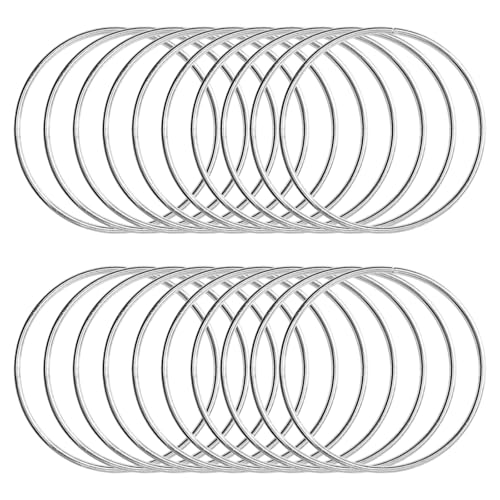 Metallringe zum Basteln 20 Stück 5cm Silber Metallringe Metall Ringe Deko für Traumfänger Ring, Makramee Ring, Wickeltechnik, Floristik,Hochzeitskranz,Hoops von KALIONE