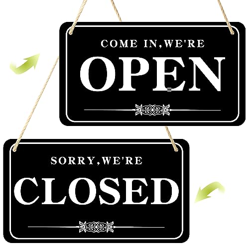 Offen Geschlossen Schild, Doppelseitig zum Aufhängen Türschild PVC Hängeschild Öffnungszeiten Schild für Geschäfte Hängeschild mit Seil für Tür Restaurant Club Café Hotel Offen Geschlossen Schild, Doppelseitig zum Aufhängen Türschild PVC Hängeschild Öffnungszeiten Schild für Geschäfte Hängeschild mit Seil für Tür Restaurant Club Café Hotel von KALIONE
