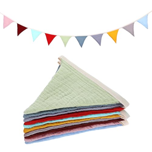 Wimpelkette Stoff, Lang Wimpelkette Kinderzimmer Girlande Kinderzimmer Musselin Baumwolle Stoff Wimpelkette Wimpelgirlande Girlande Wimpelkette Bunt für Party Wanddeko Geschenk von KALIONE