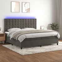 Maison Exclusive Boxspringbett mit Matratze & LED Dunkelgrau von KALISSE