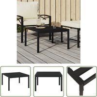 The Living Store Garten-Couchtisch Schwarz 60x60x35 cm Stahl - Gartentisch - Terrassentisch - Gartenmöbel - Outdoor Möbel - Stahlt Tisch von KALISSE