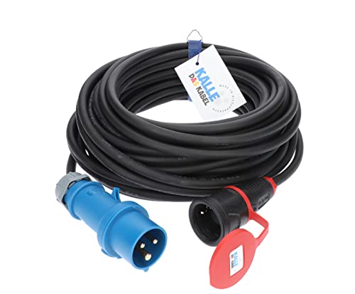 CEE Adapterleitung KALLE Blue CEE Stecker auf Schuko Kupplung 3G 1,5mm² 230V 16A von KALLE DAS KABEL 5 Meter von KALLE DAS KABEL