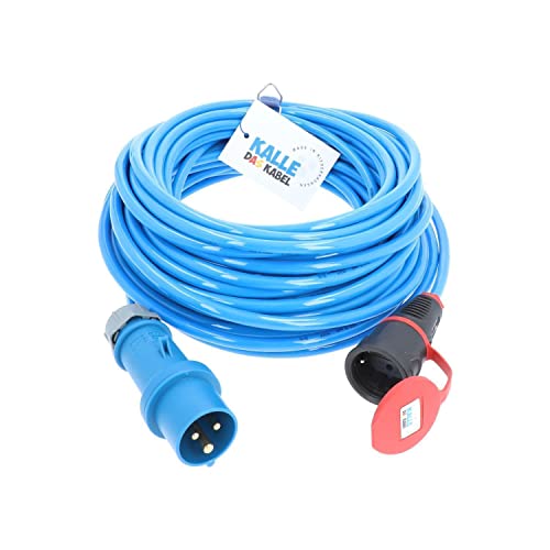 CEE Adapterleitung KALLE Blue EXTREME CEE auf SCHUKO 3G 2,5mm² 15 Meter von KALLE DAS KABEL