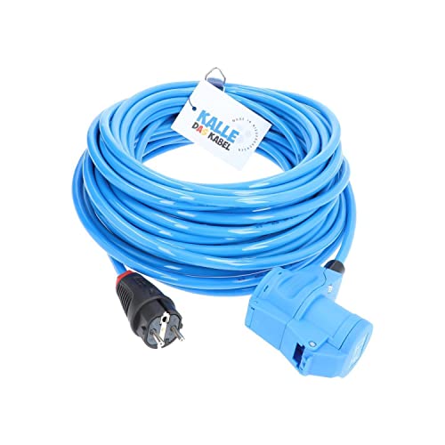 CEE Adapterleitung KALLE Blue EXTREME SCHUKO auf CEE Winkelkupplung 3G 2,5mm² 5 Meter von KALLE DAS KABEL