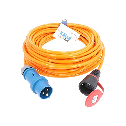 CEE Adapterleitung KALLE Blue EXTREME SIGNAL CEE auf SCHUKO 3G 2,5mm² 10 Meter von KALLE DAS KABEL