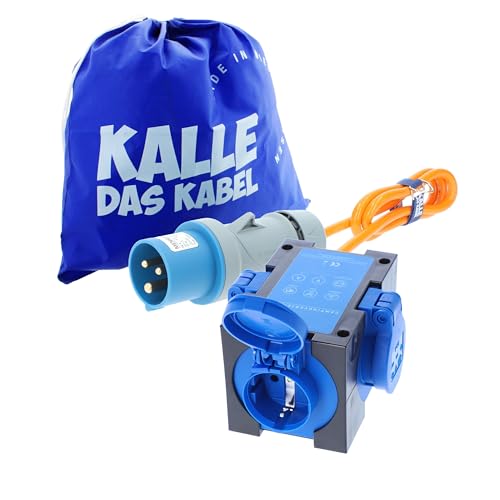 CEE Adapterleitung KALLE Blue EXTREME SIGNAL Zelt Edition SCHUKO 3G 2,5mm² 1,5 Meter von KALLE DAS KABEL