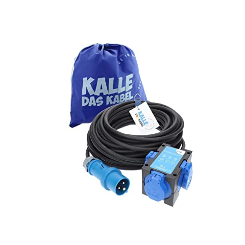 CEE Adapterleitung KALLE Blue Zelt Edition SCHUKO 3G 2,5mm² 20 Meter von KALLE DAS KABEL