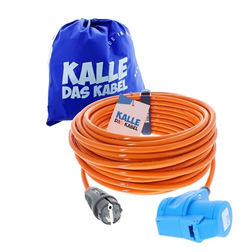 CEE Adapterleitung Kalle Blue Extreme Signal SCHUKO auf CEE Winkelkupplung 3G 2,5mm² 20 Meter von KALLE DAS KABEL