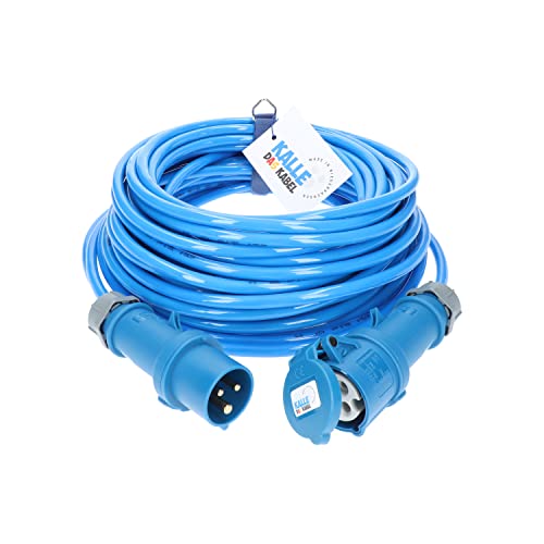 KALLE DAS KABEL CEE-Verlängerung 230V H07BQ-F 3G 2,5 mm² Vollpur-Premium-Leitung für Industrie Bau Boot Womo Camping 10 Meter von KALLE DAS KABEL