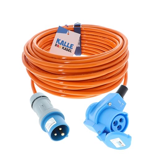 CEE Verlängerung KALLE Blue SIGNAL 2,5mm² Winkel Industrie Bau Boot Womo Camping Vollpur-Premium-Leitung 10 Meter von KALLE DAS KABEL