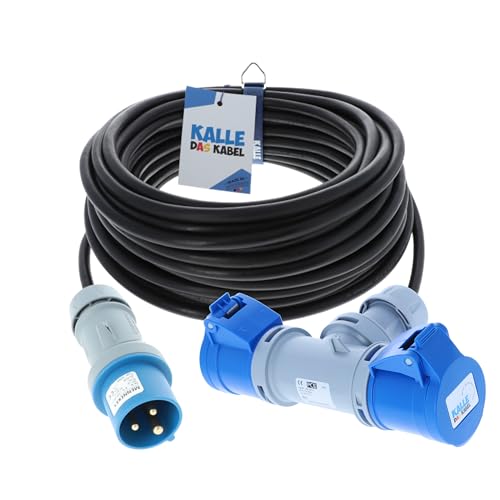 CEE Verlängerung KALLE Blue mit 2-fach-Kupplung 3G 2,5mm² 10 Meter von KALLE DAS KABEL