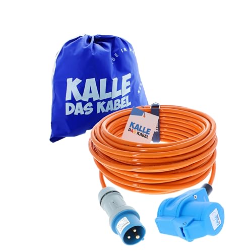 CEE Verlängerung Kalle Blue Signal 2,5mm² Winkel Industrie BAU Boot Womo Vollpur-Premium-Leitung 50 Meter von KALLE DAS KABEL