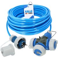 KALLE Verlängerungskabel Schuko 2,5mm² 3-Fach Kupplung Aquasafe IP67 Extreme Blau 15 Meter KALLE Verlängerungskabel Schuko 2,5mm² 3-Fach Kupplung Aquasafe IP67 Extreme Blau 15 Meter von KALLE DAS KABEL