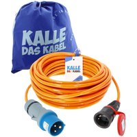 Kalle Adapterkabel CEE 230V 16A 2,5mm² auf Schuko Extreme Signal Orange IP44 20 Meter von KALLE DAS KABEL