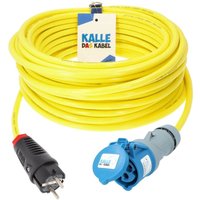 Kalle Adapterkabel Schuko 2,5mm² auf CEE 230V Extreme Signal Gelb IP44 15 Meter von KALLE DAS KABEL