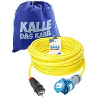 Kalle Adapterkabel Schuko 2,5mm² auf CEE 230V Extreme Signal Gelb IP44 20 Meter von KALLE DAS KABEL