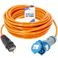 Kalle Adapterkabel Schuko 2,5mm² auf CEE 230V Extreme Signal Orange IP44 15 Meter von KALLE DAS KABEL