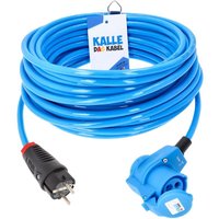 Kalle Adapterkabel Schuko 2,5mm² auf CEE 230V Winkel Extreme Blau IP44 15 Meter von KALLE DAS KABEL