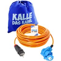 Kalle Adapterkabel Schuko 2,5mm² auf CEE 230V Winkel Extreme Signal Orange IP44 20 Meter von KALLE DAS KABEL