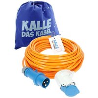 Kalle Das Kabel - Kalle Verlängerungskabel cee 230V 16A 2,5mm² Winkel Kompakt Extreme Signal Orange IP44 20 Meter von KALLE DAS KABEL