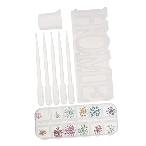 KALLORY 1 Satz Epoxid-Set Formtropfer Name Party Silikonform handwerkliche Herstellung von Formen Epoxidform mit Tropfer DIY schimmel dropper DIY getrocknete Blume für Schimmel Kieselgel von KALLORY