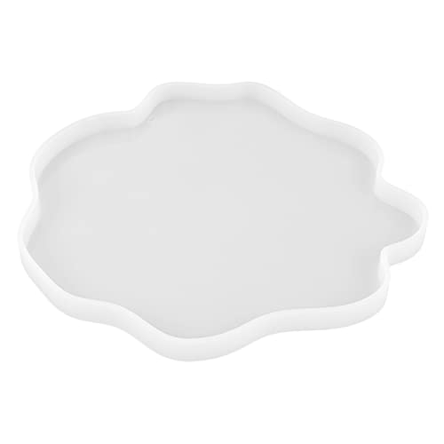 KALLORY 1 Stück Kristall-epoxy-form Geformt Rechteckig Untersetzer Heimdekoration Schalenmattenform Unregelmäßige Tischdekorationsform Aus Spitze Silikonform Weiß Kieselgel von KALLORY