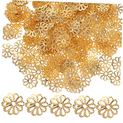 KALLORY 1000 Stück Eisenblumen-perlenkappen Abstandshalter Für Schmuckherstellungs-set 8 Mm Vergoldete Blumenform Perlen-endkappen Teile Für Armbänder Halsketten Ohrringe von KALLORY