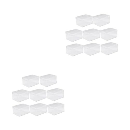 KALLORY 2 Sätze Probensammelbox Perlenspeicher Vitrine Sammelkoffer Shell-aufbewahrungskoffer Aufbewahrungsbehälter Plastik Weiß 8 Stücke * 2 von KALLORY