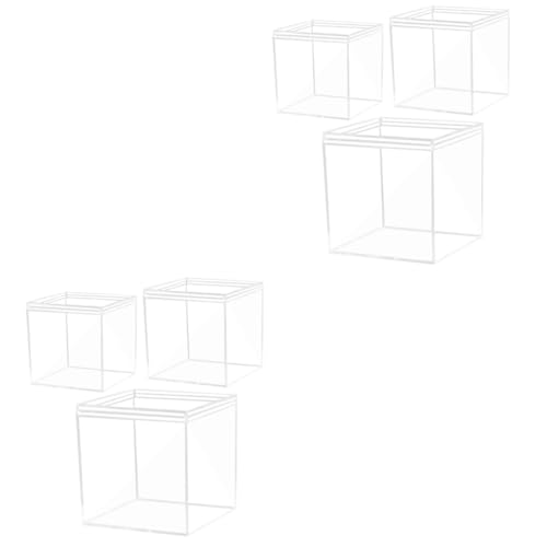 KALLORY 2 Sätze Transparente Displaybox Display Box Aufbewahrung Für Bastelmaterial Container Fall Mini Vitrine Für Süßigkeiten Organisator Und Halter Von Sammlerstücken P.s 3 Stück * 2 von KALLORY