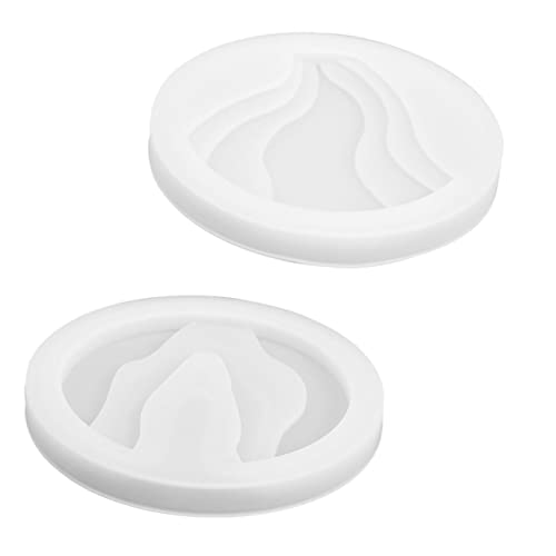 KALLORY 2 Stücke Insel Coaster Formen Harzformen Formen Für Untersetzer Im Inseldesign Handgefertigte Handwerksformen Kristall -epoxidformen Silikonform Untersetzer Formen Kieselgel Weiß von KALLORY