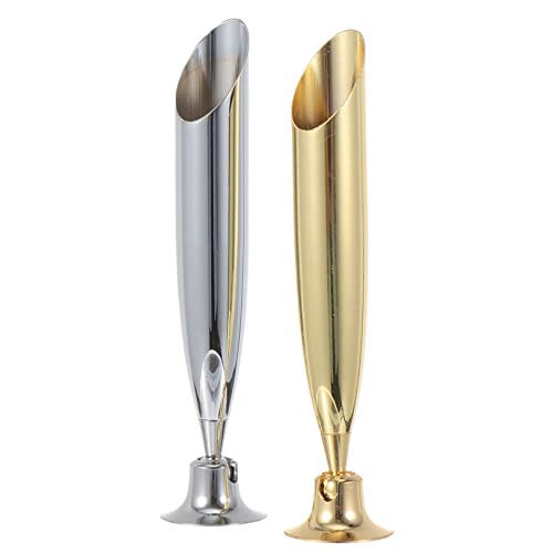 KALLORY 2St stift buchse rostfrei charakteristischer Federständer Fest Stifthalter schreibtischdeko das Schreibtisch-Organizer Stift-Organizer Federkielhalter aus Metall Silver von KALLORY