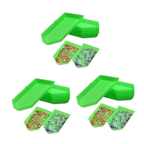KALLORY 3 Sätze Punktbohrer Edelsteine Teller Aufgabe Strass-tabletts Diamant Mit Schmuck Sortierbrett Für Perlen Strassschale Strass -sortierschale Perlenschale Plastik Grün 50 Stück * 3 von KALLORY