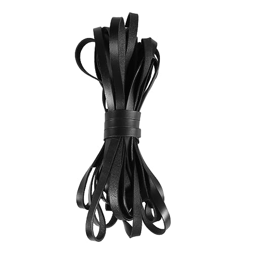 KALLORY 10 Meter Echtes Rindsleder Band 10mm Breit 2mm Für Schmuckherstellung Armbänder Und Halsketten Schwarze Lederkordel Für DIY Zubehör von KALLORY
